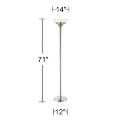 Possini Euro Design Metro Modern Torchiere Floor Lamp 71" Tall Brushed Nickel Frosted White Acrylic Shade For Living Room Reading Bedroom Office House -Baxton Studio Sales Store GUEST 4f3fc5e2 f026 46ca 87c6 c900ff124dd0