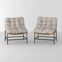 2pk Papasan Scoop Outdoor Patio Chair - Natural - Saracina Home -Baxton Studio Sales Store GUEST 4f90f799 f729 4ef9 9855 358f0a27be20