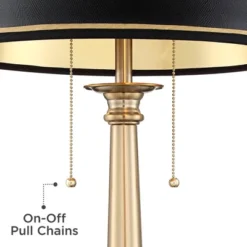 Barnes And Ivy Georgetown Traditional Desk Lamp 28 1/2" Tall Warm Brass With USB Charging Port Black Shade For Bedroom Living Room Bedside Office Kids -Baxton Studio Sales Store GUEST 5010faa4 3c38 45ac ad39 77c42238de97