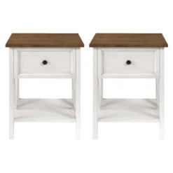 Set Of 2 Farmhouse Single Drawer V Frame Nightstands - Saracina Home 25 Set Of 2 Farmhouse Single Drawer V Frame Nightstands - Saracina Home -Baxton Studio Sales Store GUEST 50285f74 c096 4646 942b 6ccbf5d3dde3