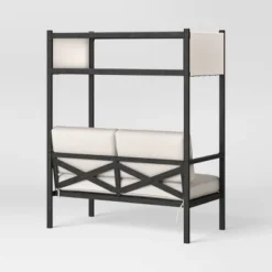 Ryegate 2pc 4' Mini Patio Daybed With Ottoman Weathered Teak - Threshold™ -Baxton Studio Sales Store GUEST 52a56e94 f01a 4e67 98c5 74cb41f35e91