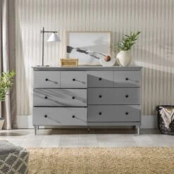 Stiva Classic Mid-Century Modern Horizontal 6 Drawer Dresser - Saracina Home -Baxton Studio Sales Store GUEST 53801b5f b1d4 4b04 8c85 a7971d352e4e