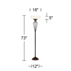 Franklin Iron Works Torchiere Floor Lamp LED 73" Tall Oil Rubbed Bronze Caged Frosted Glass Shade For Living Room Bedroom Office Uplight 13 Franklin Iron Works Torchiere Floor Lamp LED 73" Tall Oil Rubbed Bronze Caged Frosted Glass Shade For Living Room Bedroom Office Uplight -Baxton Studio Sales Store GUEST 547e4282 4ae4 4d06 b8f7 618baa3f58fa