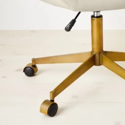 Mahonia Faux Leather Office Chair Cream/Aged Brass - Opalhouse™ Designed With Jungalow™ -Baxton Studio Sales Store GUEST 54b73936 5a21 4274 b154 b09db58cca94