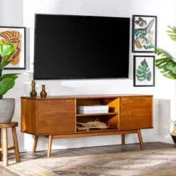 Solid Wood Mid-Century Modern TV Stand For TVs Up To 65" - Saracina Home -Baxton Studio Sales Store GUEST 55d038af 42a5 438d 8b74 91f0ac9cc7f7