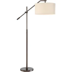 Possini Euro Design Industrial Floor Lamp Adjustable Arm 62.5" Tall Oiled Bronze Metal Light Brown Linen Drum Shade For Living Room Reading 12 Possini Euro Design Industrial Floor Lamp Adjustable Arm 62.5" Tall Oiled Bronze Metal Light Brown Linen Drum Shade For Living Room Reading -Baxton Studio Sales Store GUEST 573c1af1 0c98 4e89 ad2d 7247d349f417