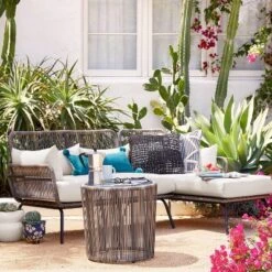 Latigo Patio Sectional Gray/Brown/Linen - Opalhouse™ -Baxton Studio Sales Store GUEST 58c62a04 f1e9 49d0 af85 6fa1cf870e49