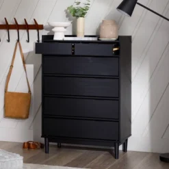 Mid-Century Modern Solid Wood 6 Drawer Vertical Dresser - Saracina Home -Baxton Studio Sales Store GUEST 59498ed0 69d6 47e7 a8e6 18fcacc166e6