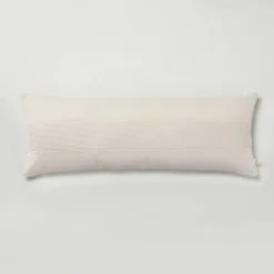 16"x42" Slub Center Stripe Oversized Lumbar Bed Pillow - Hearth & Hand™ With Magnolia -Baxton Studio Sales Store GUEST 59c94da2 2910 417b 9717 22b1103abb33