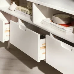 Cara Mid-Century Modern 3 Drawer Corner TV Stand For TVs Up To 58" - Saracina Home -Baxton Studio Sales Store GUEST 59f86cf1 f206 400e beed adf45df367ac