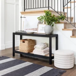 Console Table With Woven Rattan Shelf Black - Threshold™ Designed With Studio McGee -Baxton Studio Sales Store GUEST 5cacba25 9de0 4a9b 86d8 dd94f14308e1