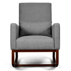 Tangkula 2-in-1 Upholstered Rocking Chair With Wood Leg & Pillow Relax Sofa Chair Light Grey/Beige/Dark Gray -Baxton Studio Sales Store GUEST 5f5218cd e5cc 4a7a 8198 e10601212c46