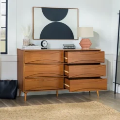 Mid-Century Modern Contoured 6 Drawer Dresser - Saracina Home -Baxton Studio Sales Store GUEST 6064d6cb 5a30 4857 807c b8d5d64567a9