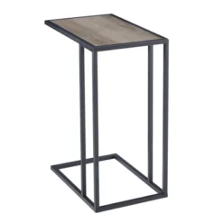 23" Modern Rectangle Two-Tone C Side Table With Metal Base - Saracina Home -Baxton Studio Sales Store GUEST 60d202d8 3d4a 432c abd0 7647db4d46f5