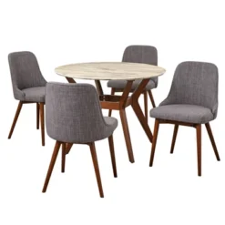 5pc Saville Dining Set Gray - Buylateral -Baxton Studio Sales Store GUEST 6142dde3 926b 4fd9 ab47 a4451177b684