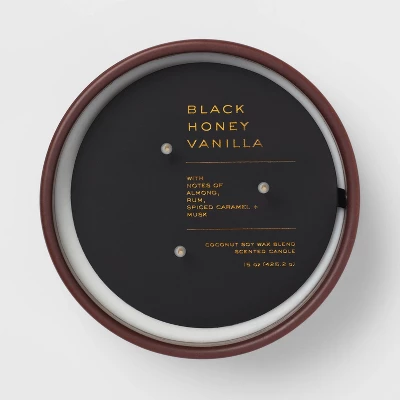 15oz Ceramic Jar 3-Wick Black Honey Vanilla Candle Plum Purple - Threshold™ 3 15oz Ceramic Jar 3-Wick Black Honey Vanilla Candle Plum Purple - Threshold™ - Image 3