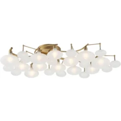 Possini Euro Design Lilypad Modern Ceiling Light Semi Flush Mount Fixture 30 1/4" Wide Warm Brass 12-Light Frosted Glass Shade For Bedroom Living Room 11 Possini Euro Design Lilypad Modern Ceiling Light Semi Flush Mount Fixture 30 1/4" Wide Warm Brass 12-Light Frosted Glass Shade For Bedroom Living Room -Baxton Studio Sales Store GUEST 6290ad1c 7303 4beb b78c 9260da63b240