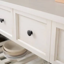 48" Farmhouse Solid Wood 2 Drawer Buffet White - Saracina Home -Baxton Studio Sales Store GUEST 647ab7e8 3c9a 4e65 bc71 7f38e193a85e