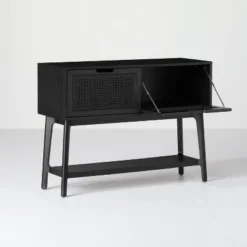 Wood & Cane Console Table With Pull-Down Drawers - Hearth & Hand™ With Magnolia -Baxton Studio Sales Store GUEST 653613cb c525 4ce5 ad5e a4ee9dc6a2f8