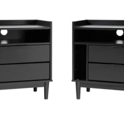 2pk Mid-Century Modern Solid Wood 2 Drawer Storage Nightstands - Saracina Home 16 2pk Mid-Century Modern Solid Wood 2 Drawer Storage Nightstands - Saracina Home -Baxton Studio Sales Store GUEST 68ea8919 fae8 48c6 aef2 14de0162909c