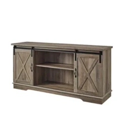 Modern Transitional Sliding Barndoor TV Stand For TVs Up To 65"- Saracina Home -Baxton Studio Sales Store GUEST 693360a1 c63d 4f0c b1fe df6988b47d91