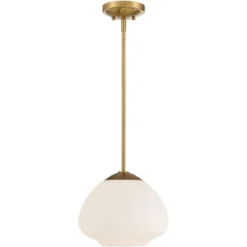Possini Euro Design Orilla Brass Mini Pendant Light 11 3/4" Wide Mid Century Modern White Opal Glass Shade For Dining Room House Foyer Kitchen Island -Baxton Studio Sales Store GUEST 6b825d15 6d82 4dd9 a2ba bf886b8011ff