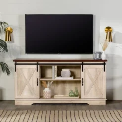 Modern Transitional Sliding Barndoor TV Stand For TVs Up To 65"- Saracina Home -Baxton Studio Sales Store GUEST 70a73c87 8e28 4ed0 a0d5 fdd021277133