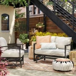 2pc Ryegate Glider Outdoor Patio Chairs, Club Chairs Gray - Threshold™