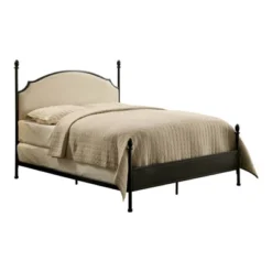 Geraldine Upholstered Headboard Poster Panel Bed Powder Coated Gun Metal - HOMES: Inside + Out -Baxton Studio Sales Store GUEST 726242f6 c0f2 4911 bbef 9e647e7667d0