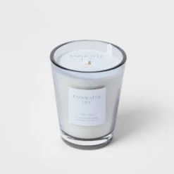 Colored Vase Glass With Dustcover Rainwater Lily Candle Gray - Threshold™ -Baxton Studio Sales Store GUEST 7339fae5 ce6f 45a1 a5a1 db5f23225a58