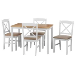 5pc Mason Rectangular Crossback Dining Set - Buylateral -Baxton Studio Sales Store GUEST 7342a34c 1497 4ab7 8776 db81ed7226d5