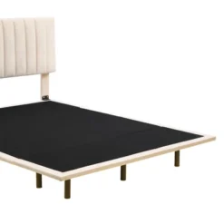 Queen Size Upholstered Floating Velvet Platform Bed With Sensor Light And Headboard-ModernLuxe -Baxton Studio Sales Store GUEST 75f18426 76a4 4916 a9fe 68af0a540d22