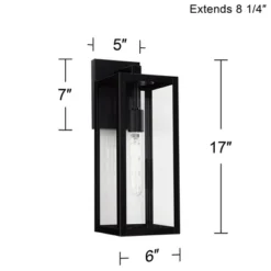 John Timberland Titan Modern Outdoor Wall Light Fixtures Set Of 2 Mystic Black Rectangular Frame 17" Clear Glass For Post Exterior Barn 15 John Timberland Titan Modern Outdoor Wall Light Fixtures Set Of 2 Mystic Black Rectangular Frame 17" Clear Glass For Post Exterior Barn -Baxton Studio Sales Store GUEST 7688985c 0ed1 4e86 af52 74428e1347bd
