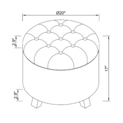 Tufted Round Storage Ottoman - Threshold -Baxton Studio Sales Store GUEST 77709614 17c9 4d77 a778 ff7c6a2478bf