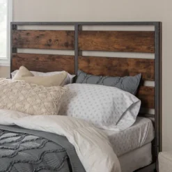 Queen Urban Chic Metal And Wood Plank Bed Brown - Saracina Home -Baxton Studio Sales Store GUEST 78298f79 4b56 4b36 9286 ecf432a2b0f1