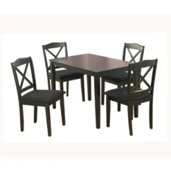 5pc Mason Rectangular Crossback Dining Set - Buylateral -Baxton Studio Sales Store GUEST 7aaf9237 c1f0 4b64 a049 56c6a7220128
