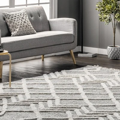 NuLOOM Wylde High Low Soft Shaggy Diamond Moroccan Tassel Area Rug 8 NuLOOM Wylde High Low Soft Shaggy Diamond Moroccan Tassel Area Rug - Image 8