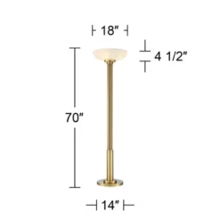 Possini Euro Design Modern Torchiere Floor Lamp 70" Tall Warm Antique Gold Metal Glass Shade For Living Room Reading Bedroom Office Uplight -Baxton Studio Sales Store GUEST 7bdc77bc 79d5 466a 871f 3a2fced46fbb