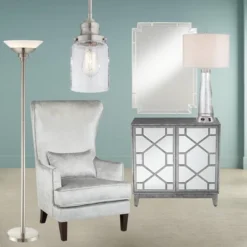 Possini Euro Design Metro Modern Torchiere Floor Lamp 71" Tall Brushed Nickel Frosted White Acrylic Shade For Living Room Reading Bedroom Office House -Baxton Studio Sales Store GUEST 7cc23c65 583b 47b2 acc0 a16d53f6af6e