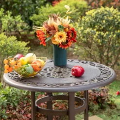 Captiva Designs 3pc Cast Aluminum Outdoor Patio Dining Set With Bar Stools Brown -Baxton Studio Sales Store GUEST 7cee29de 65b7 44d6 b70a a42285fe88bb