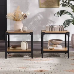 Set Of 2 Benny Urban Industrial Angle Iron Side Tables - Saracina Home -Baxton Studio Sales Store GUEST 805a5e76 b2c9 47bf ac9c 7696f3043384