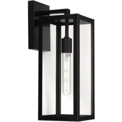 John Timberland Titan Modern Outdoor Wall Light Fixtures Set Of 2 Mystic Black Rectangular Frame 17" Clear Glass For Post Exterior Barn 12 John Timberland Titan Modern Outdoor Wall Light Fixtures Set Of 2 Mystic Black Rectangular Frame 17" Clear Glass For Post Exterior Barn -Baxton Studio Sales Store GUEST 837ddb37 32d4 48ab 931a d909d909fcd2