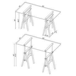 Statham Glass Top Adjustable Sawhorse Standing Desk Chrome - Coaster -Baxton Studio Sales Store GUEST 83fa6233 ac1f 4164 8445 30e244687000