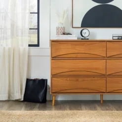 Mid-Century Modern Contoured 6 Drawer Dresser - Saracina Home -Baxton Studio Sales Store GUEST 85f26b6b 7276 4bfb be1a b80c27461505