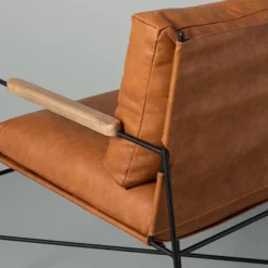 Faux Leather & Metal Accent Chair - Black/Brown - Hearth & Hand™ With Magnolia -Baxton Studio Sales Store GUEST 888ba238 34ac 4f97 8dd6 ab72ff74e45c