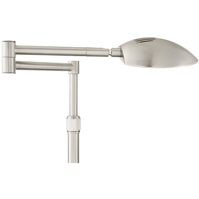 Possini Euro Design Eliptik Modern Desk Table Lamp 24 1/2" High Satin Nickel LED Swing Arm Adjustable Height For Bedroom Living Room Nightstand Office 3 Possini Euro Design Eliptik Modern Desk Table Lamp 24 1/2" High Satin Nickel LED Swing Arm Adjustable Height For Bedroom Living Room Nightstand Office - Image 3