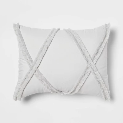 4pc Clipped Stripe Poms Comforter Bedding Set - Threshold™ 5 4pc Clipped Stripe Poms Comforter Bedding Set - Threshold™ - Image 5