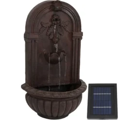 Sunnydaze Decor Sunnydaze 27"H Solar-Powered Polystone Florence Outdoor Wall-Mount Water Fountain -Baxton Studio Sales Store GUEST 8d6a4a51 3f86 47b1 99de ebf4d751e64f