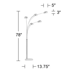 Possini Euro Design Infini Mid Century Modern Arc Floor Lamp 78" Tall Chrome 5 Light Swivel Dome Shades For Living Room Reading Bedroom Office House 13 Possini Euro Design Infini Mid Century Modern Arc Floor Lamp 78" Tall Chrome 5 Light Swivel Dome Shades For Living Room Reading Bedroom Office House -Baxton Studio Sales Store GUEST 8e1a5ee4 40b4 4393 a59b 99fcb475dfec