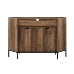 Atticus Modern Farmhouse 2 Door Corner TV Stand For TVs Up To 55" Rustic Oak - Saracina Home -Baxton Studio Sales Store GUEST 900f6adf 45c0 46b7 af93 6ba1b19d3f99